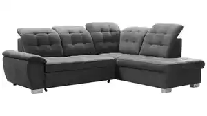 Ecksofa mit Schlaffunktion grau 262 x 215 cm Bettkasten - LOTTA