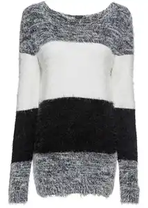 Grobstrick-Pullover, 32/34, Schwarz