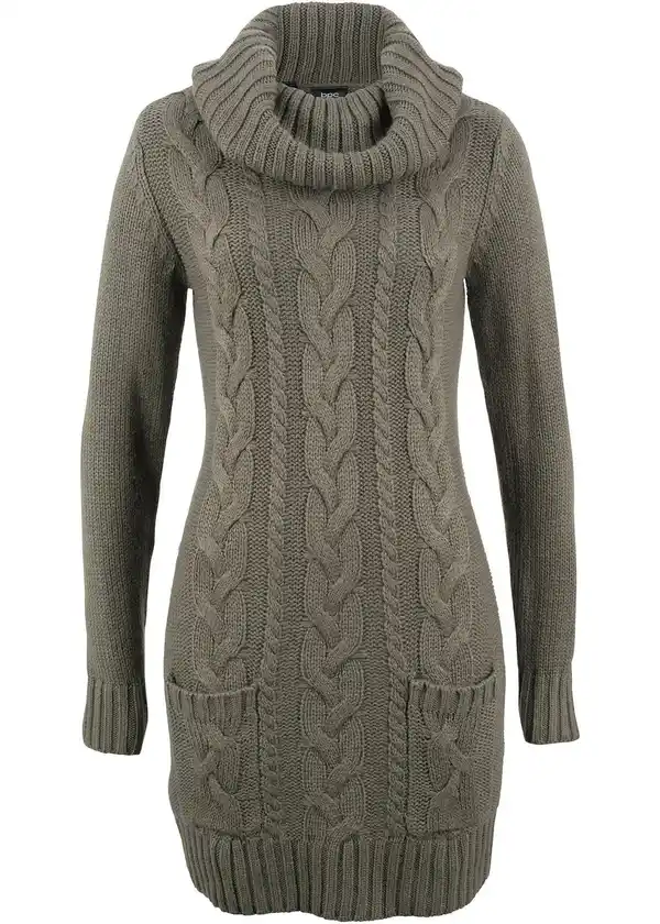 Bild 1 von Strickkleid mit Rollkragen und aufgesetzten Taschen, 32/34, Grün
