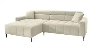 Ecksofa Cord beige - 256 x 180 cm - SIMPLE