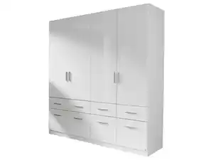 Kleiderschrank weiß hochglanz - rauch - 181 cm - CELLE