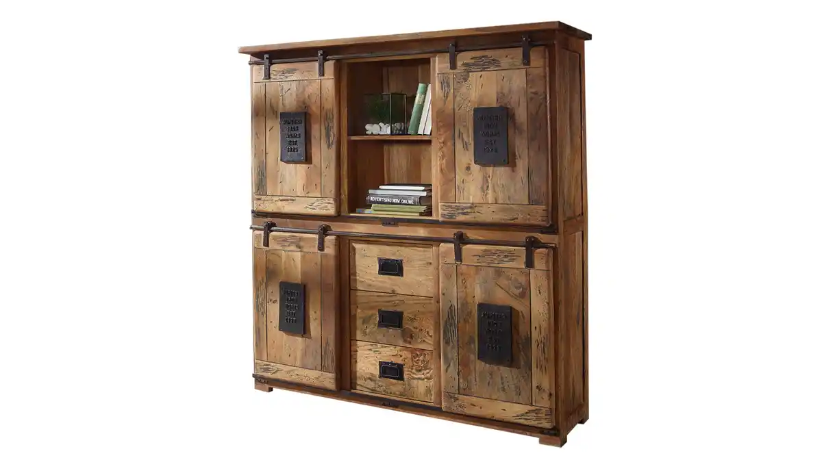 Bild 1 von Highboard mit 4 Rolltüren Mango massiv 150 cm - EMANUEL