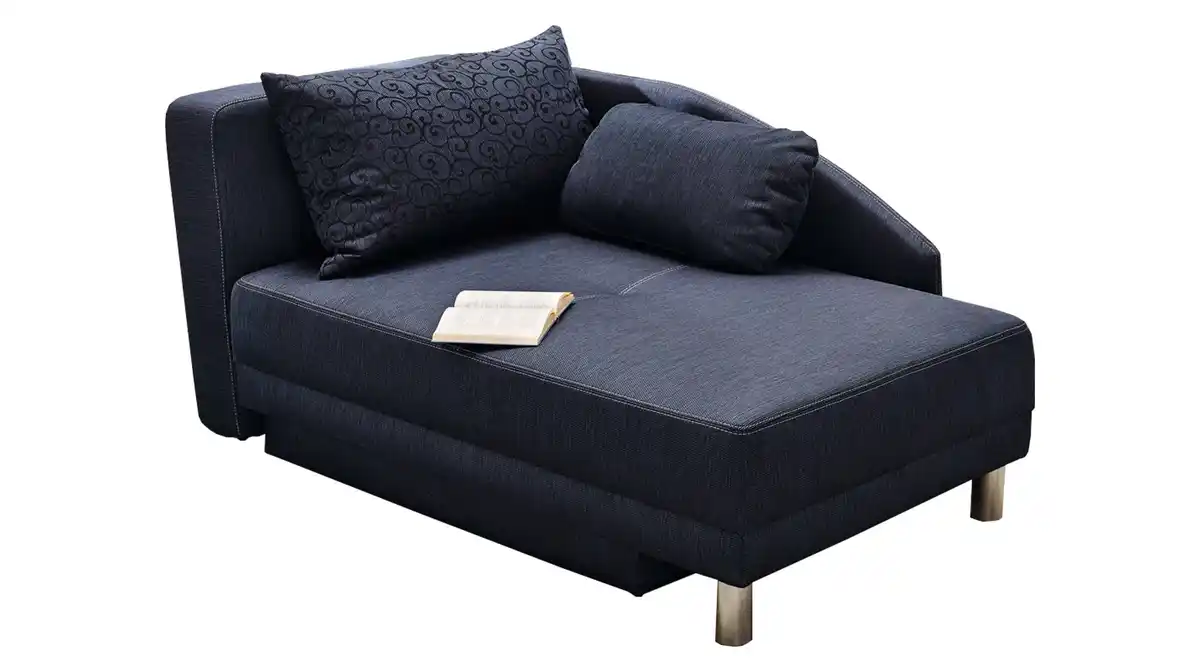 Bild 1 von Einzelsofa 157 cm Recamiere blau Schlaffunktion - REUBEN