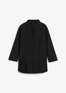 Bluse mit Stehkragen, 36, Schwarz