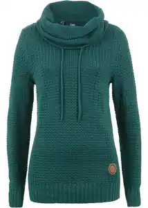 Rollkragenpullover mit Kordeln, 32/34, Grün