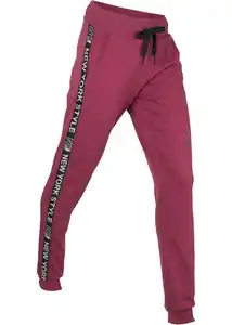 Sweathose mit Bündchen und Statement-Druck, 36/38, Rot