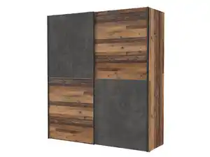 Schwebetürenschrank Old Wood - grau 170 cm - DEDERIK