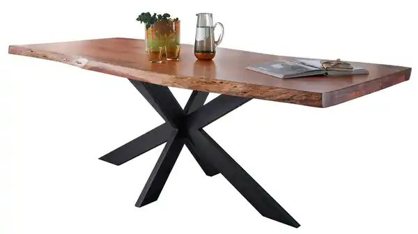 Bild 1 von Esstisch Baumkantentisch 180 cm massiv lackierte Akazie - TIM