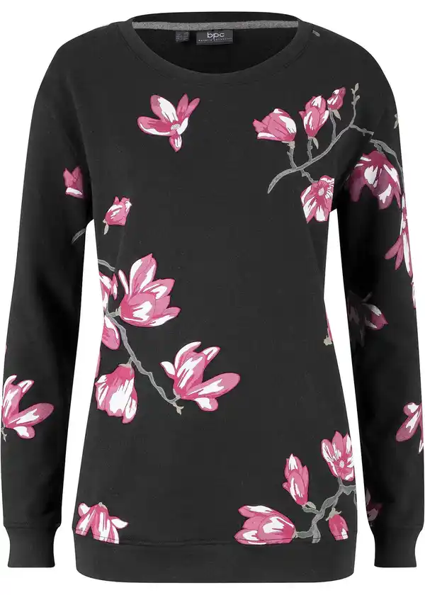 Bild 1 von Sweatshirt mit Blumendruck, locker geschnitten, 40/42, Schwarz