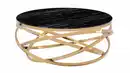 Bild 1 von Couchtisch Glas Marmor-Optik goldfarben 90 x 90 cm - GALINA