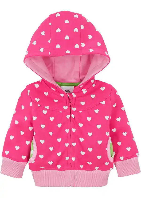 Bild 1 von Baby Sweatjacke mit Kapuze Bio Baumwolle, 56/62, Pink