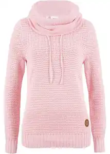 Rollkragenpullover mit Kordeln, 32/34, Rosa