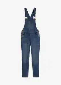 Boyfriend Jeans Mid Waist, Latzhose, 38, Blau