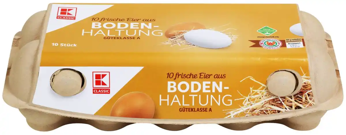Bild 1 von K-CLASSIC Frische Eier aus Bodenhaltung, HKL A, 10-St.-Packg.