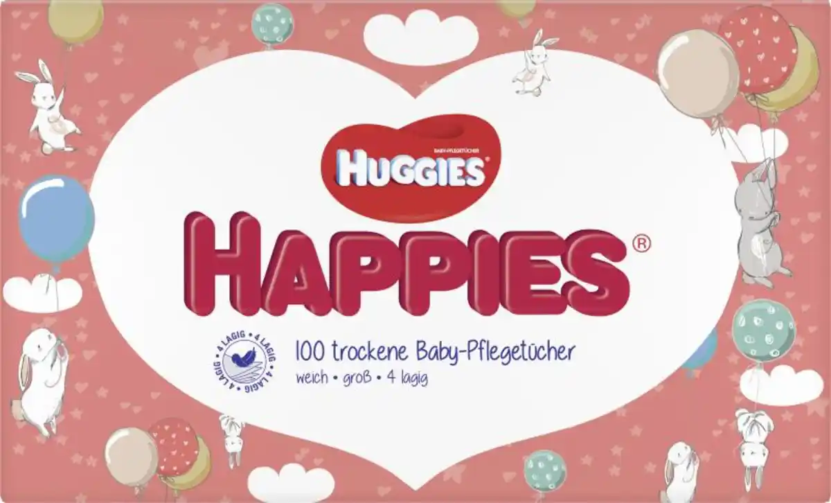 Bild 1 von Huggies Happies Baby-Pflegetücher trocken