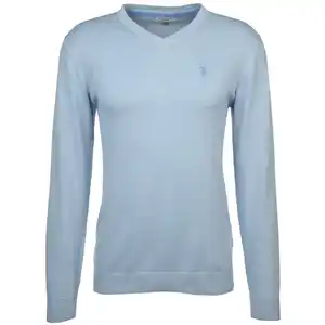 Herren Feinstrickpullover mit V-Ausschnitt Blau