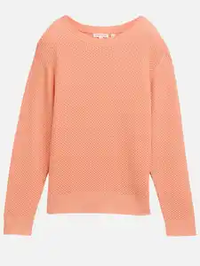 Damen Strukturpullover Rot