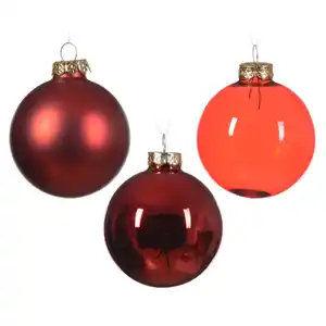 Decoris Christbaumschmuck, 21 Stück, Glas, rund, rot