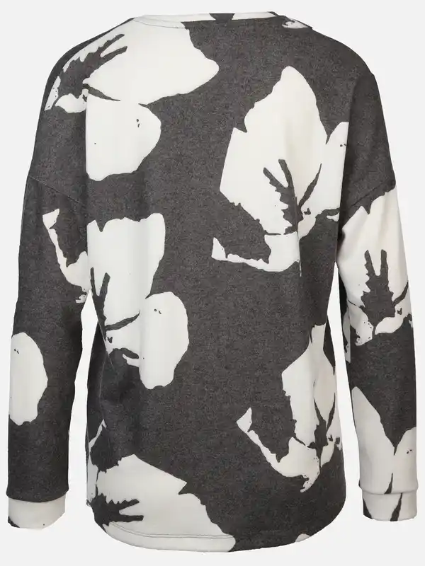 Bild 2 von Damen Flauschshirt mit V-Ausschnitt Grau