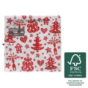 Servietten Weihnachten FSC®Juledag rot