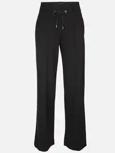 Damen Hose mit weitem, geradem Bein Schwarz