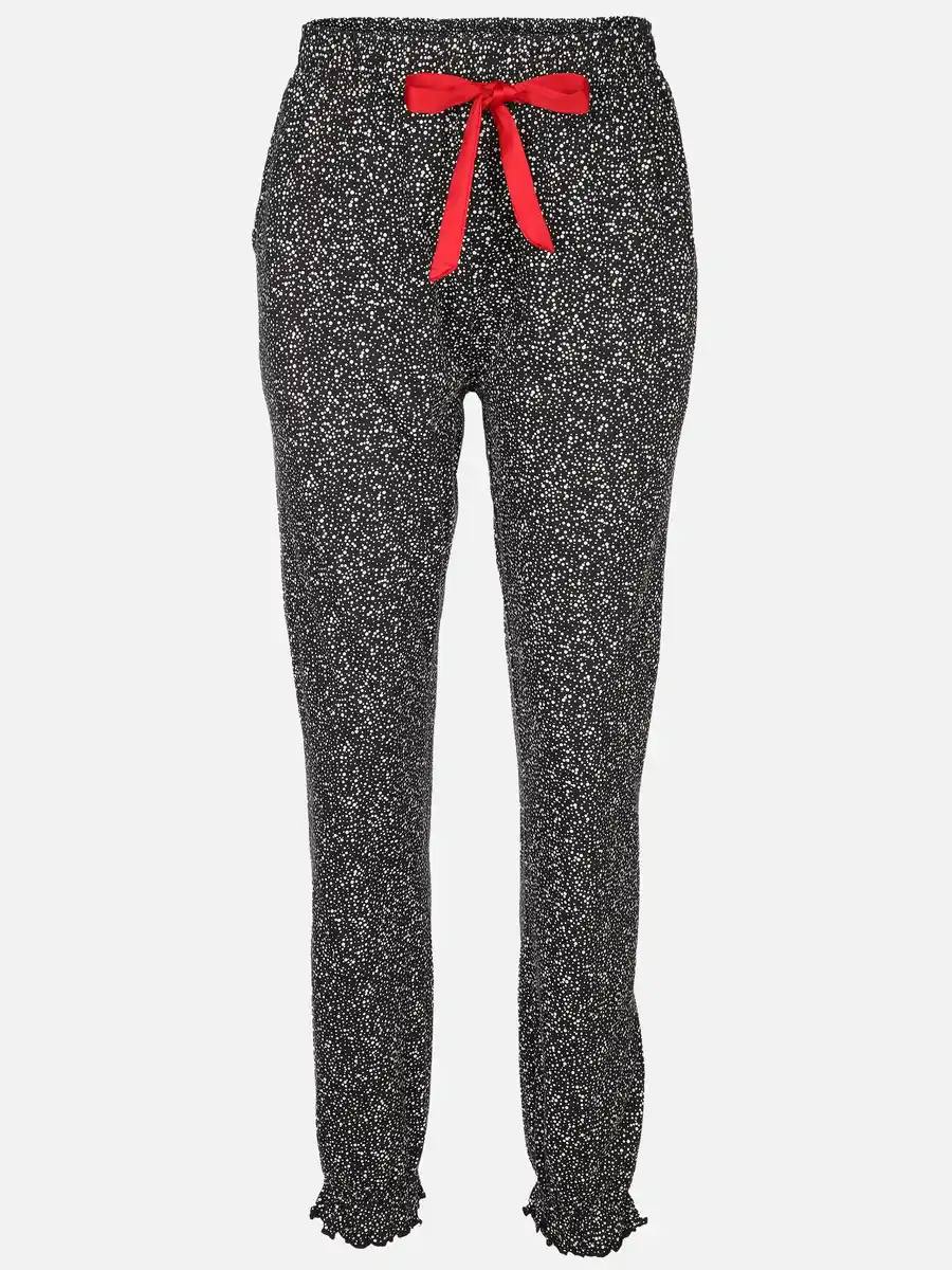 Bild 1 von Damen Pyjamahose gemustert Schwarz