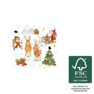 Servietten Weihnachten FSC®Schlittenfahrt