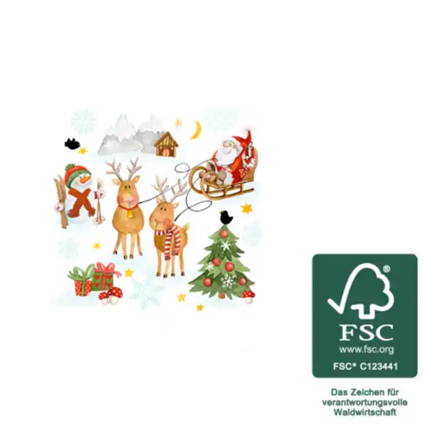 Bild 1 von Servietten Weihnachten FSC®Schlittenfahrt