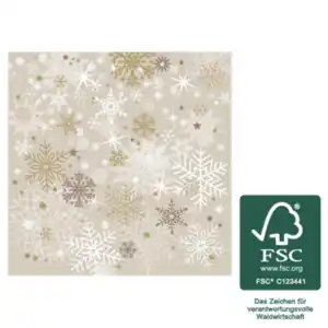 Servietten Weihnachten FSC®Schneekristalle