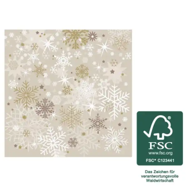 Bild 1 von Servietten Weihnachten FSC®Schneekristalle