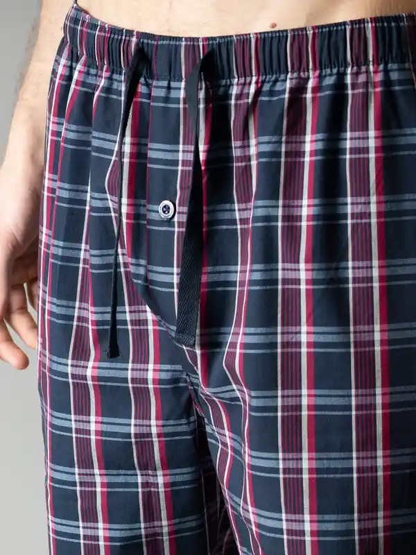 Bild 2 von Herren Pyjamahose mit Karos Blau