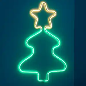 LED-Wanddekoration Neon Weihnachtsbaum mit 96 LEDs und Timerfunktion