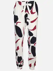 Damen Pyjama Hose mit effektvollem Print Weiß