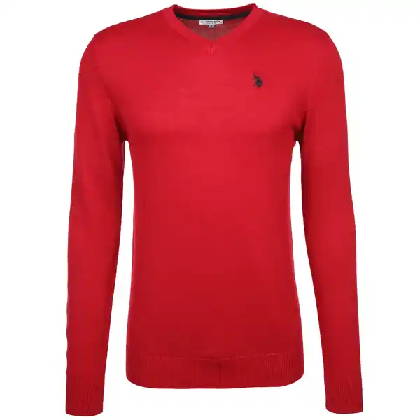 Bild 1 von Herren Feinstrickpullover mit V-Ausschnitt Rot