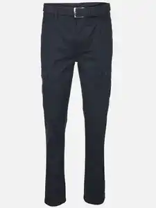 Herren Cargohose mit Flechtgürtel Blau