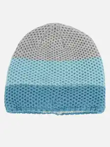 Mädchen Beanie mit Blockstreifen Blau