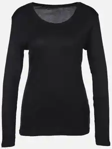 Damen Basic Shirt mit langem Arm Schwarz