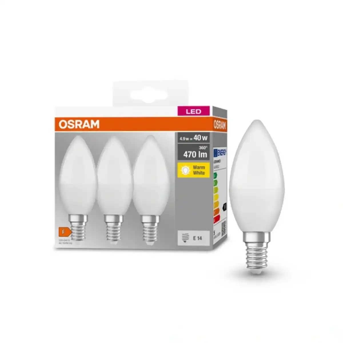 Bild 2 von OSRAM LED-Lampen »Base Classic B«, 3 Stück, 4,9 W, E14, warmweiß