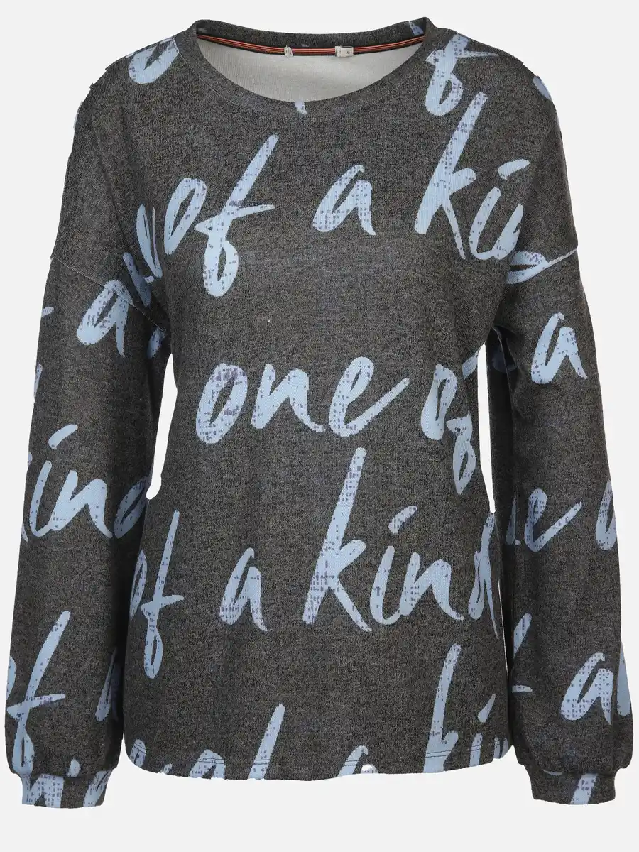 Bild 1 von Damen Print Flauschshirt Blau