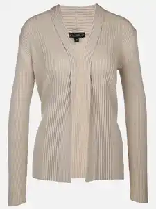 Damen Ripp-Cardigan Beige