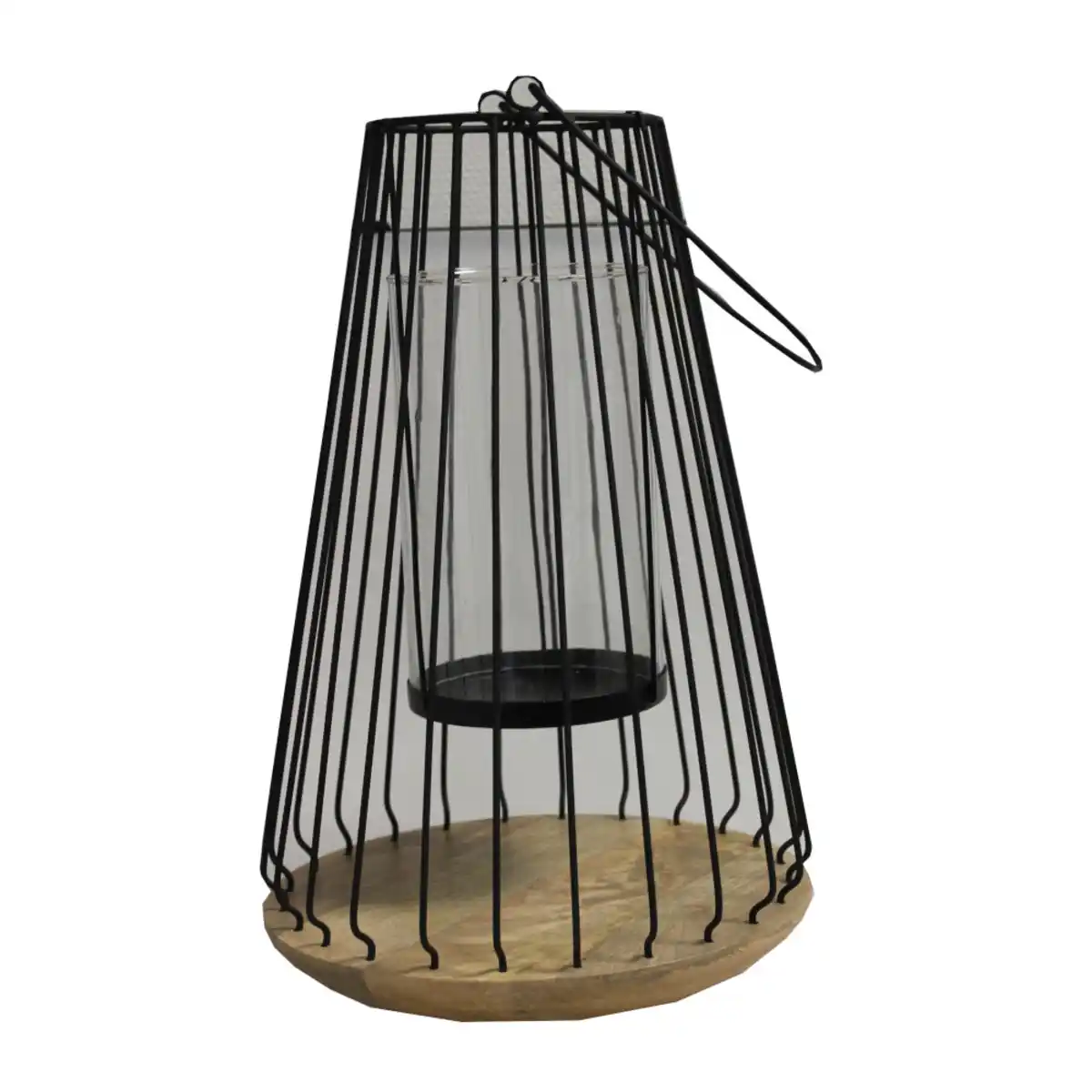 Bild 1 von Laterne mit Glaseinsatz und Teelichthalter in Schwarz