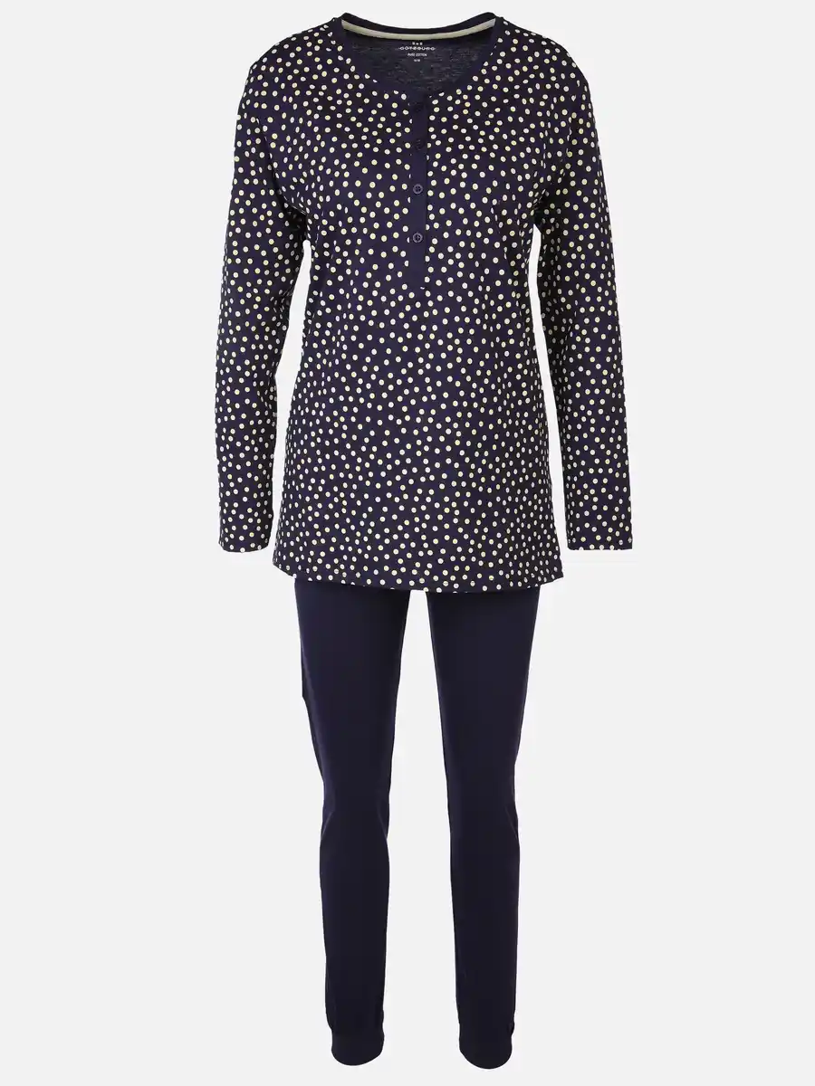 Bild 1 von Damen Pyjama mit Knopfleiste Blau