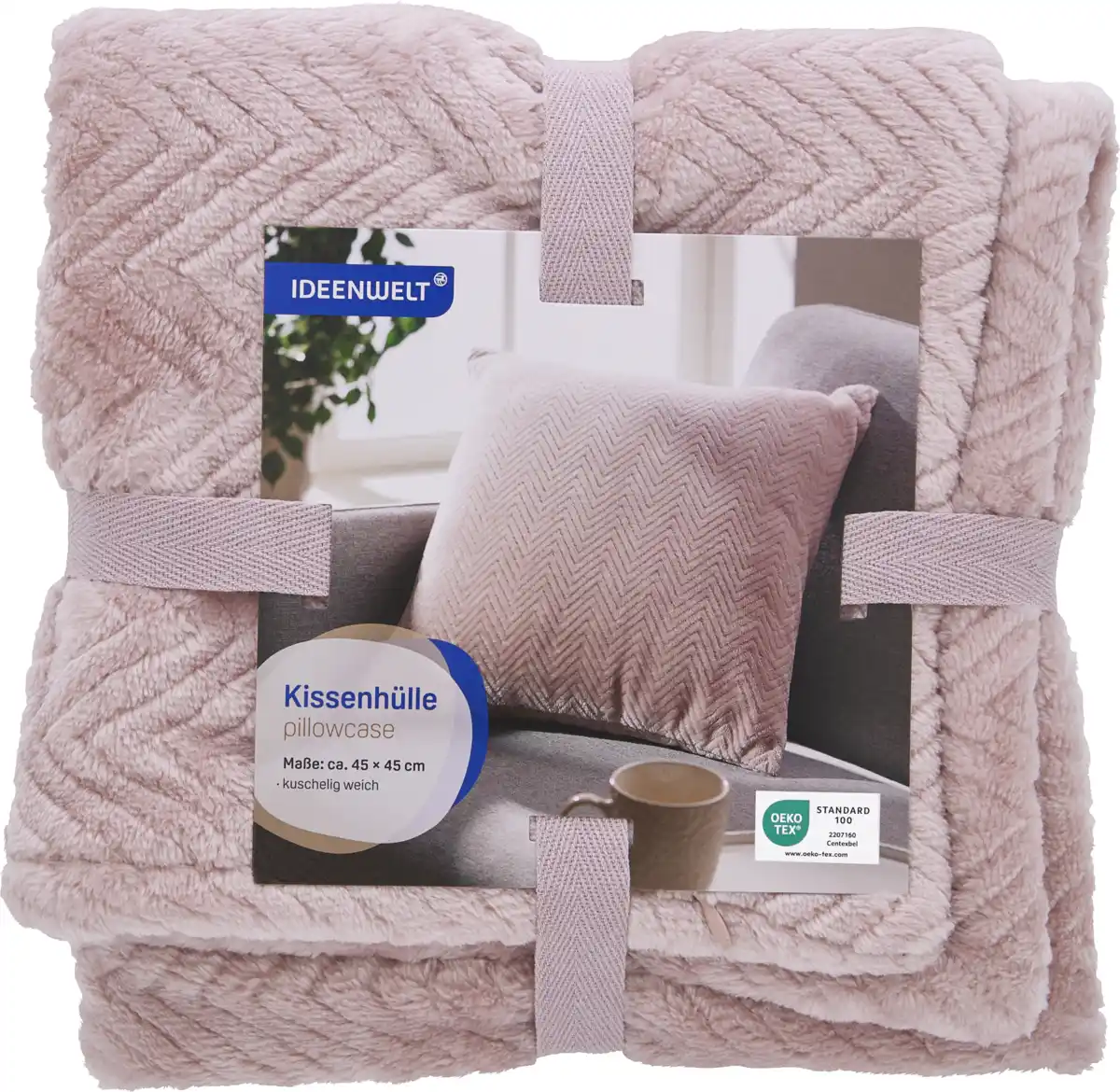 Bild 1 von IDEENWELT Luxus-Kissenhülle rosa