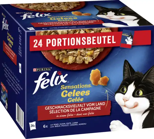 Bild 1 von Felix Sensations Gelees Geschmacksvielfalt vom Land Katzennassfutter Multipack, 2.040 g