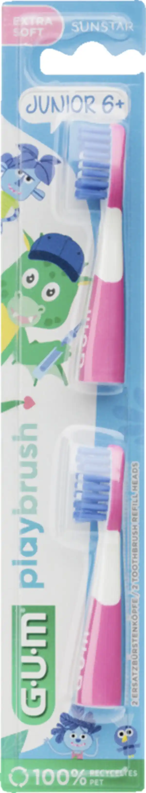 Bild 1 von GUM® Playbrush JUNIOR Ersatzbürstenköpfe Pink