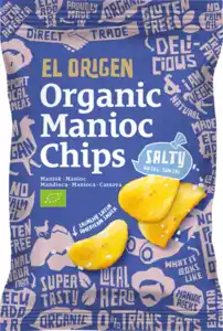 el origen Bio Maniok Chips mit Meersalz, 60 g