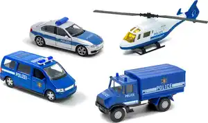 IDEENWELT Modelautos Polizei 4er-Set