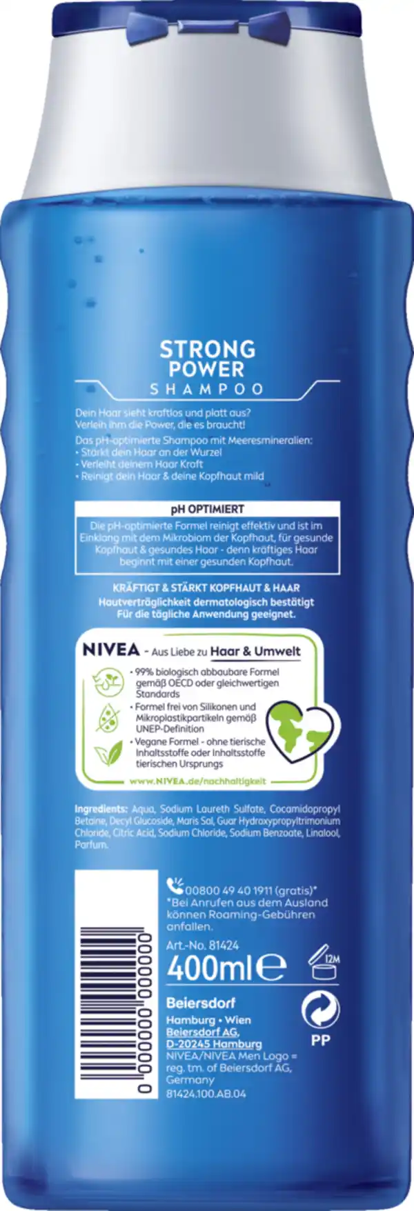 Bild 2 von NIVEA MEN Strong Power Shampoo, 400 ml