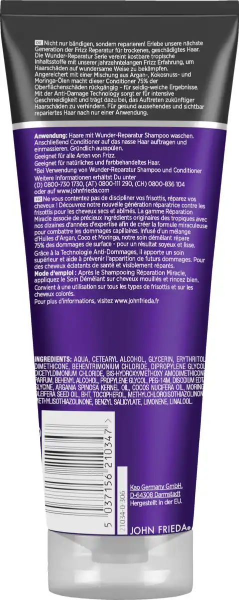 Bild 2 von JOHN FRIEDA FRIZZ ease Wunder-Reparatur Conditioner, 250 ml