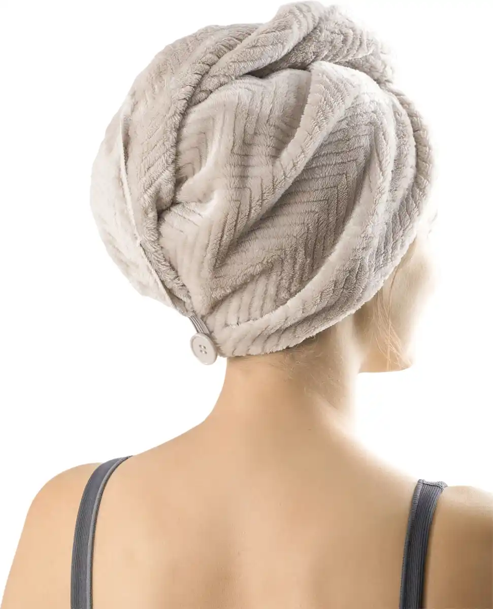 Bild 1 von IDEENWELT Luxus-Kopfhandtuch beige